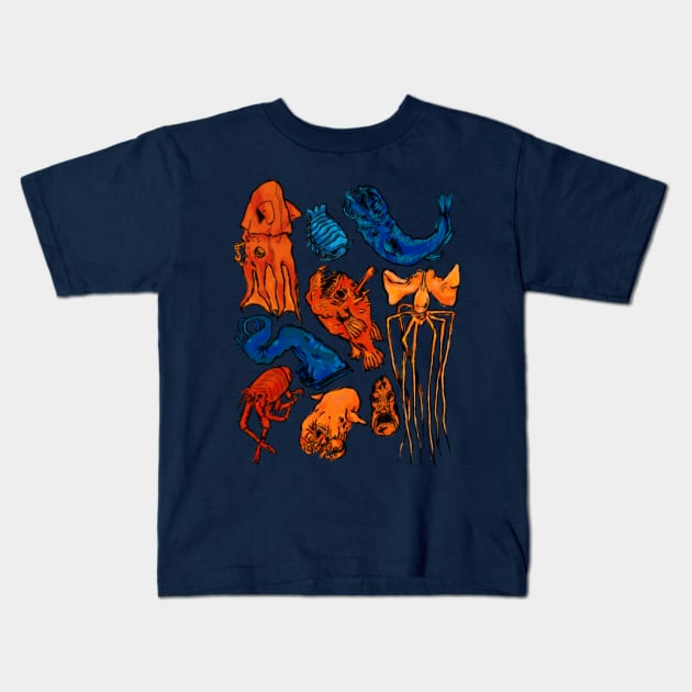 deep sea denizens Kids T-Shirt by bhramarii